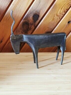 Vintage Handmade Welded Metal Antelope Sculpture MCM Decor